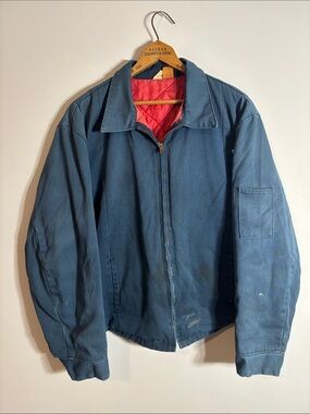 Vtg Big Ben Wrangler Quilted Lined Chore Jacket Distressed